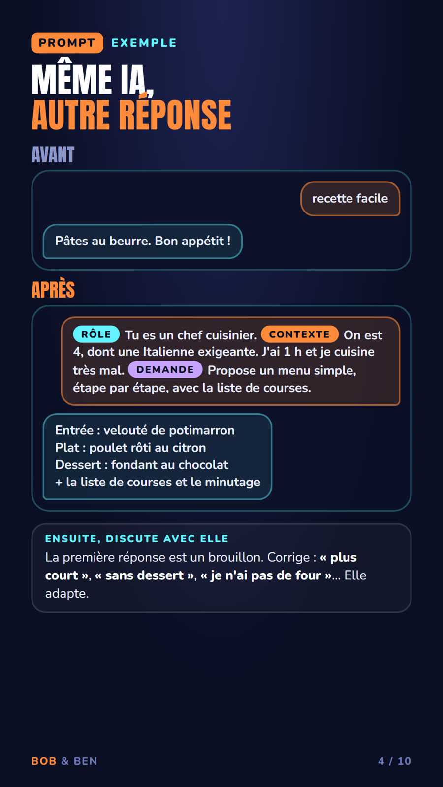 Kit 1, page 4 : le prompt universel, suite