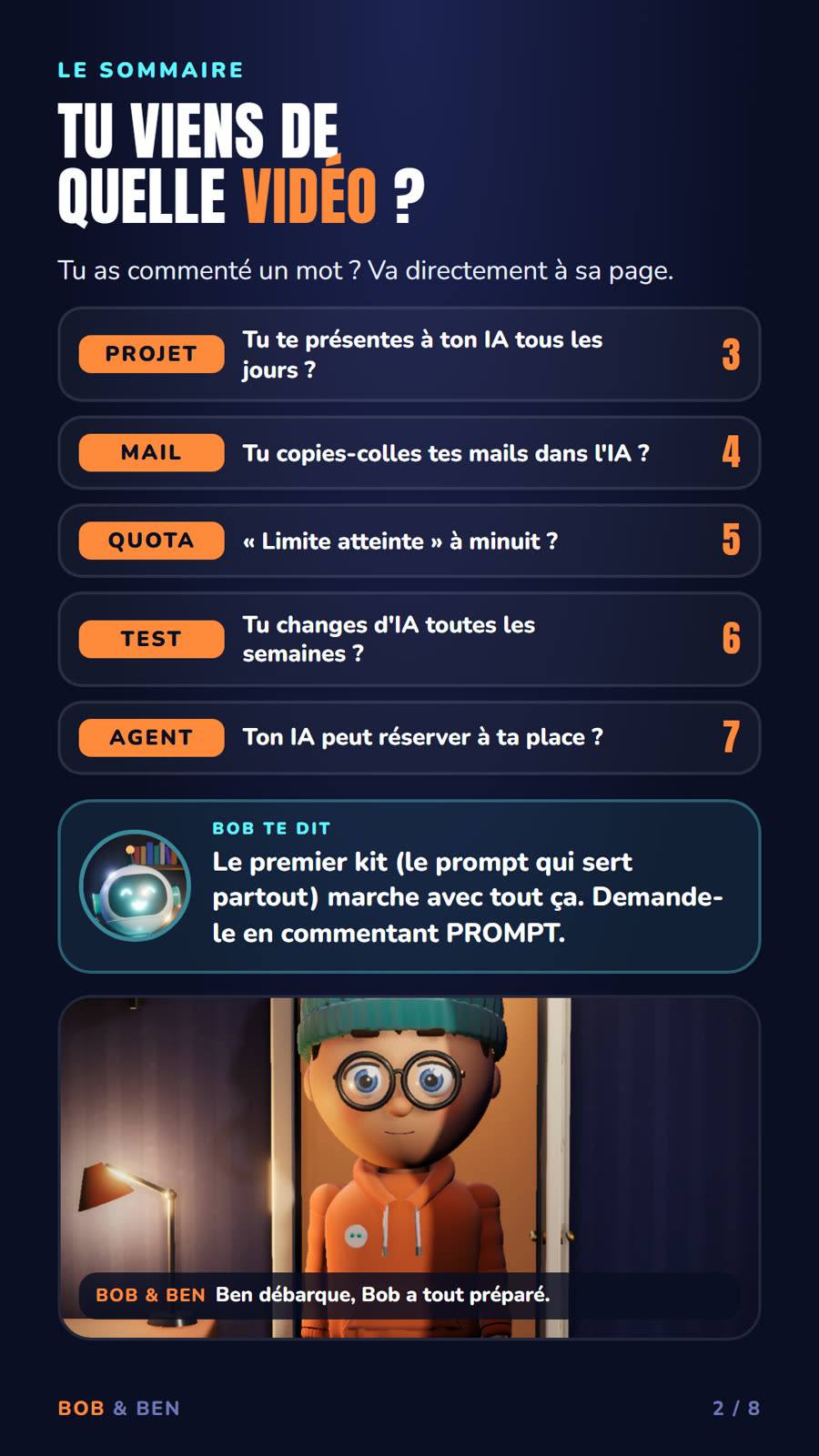 Kit 2, page 2 : tu viens de quelle vidéo ?