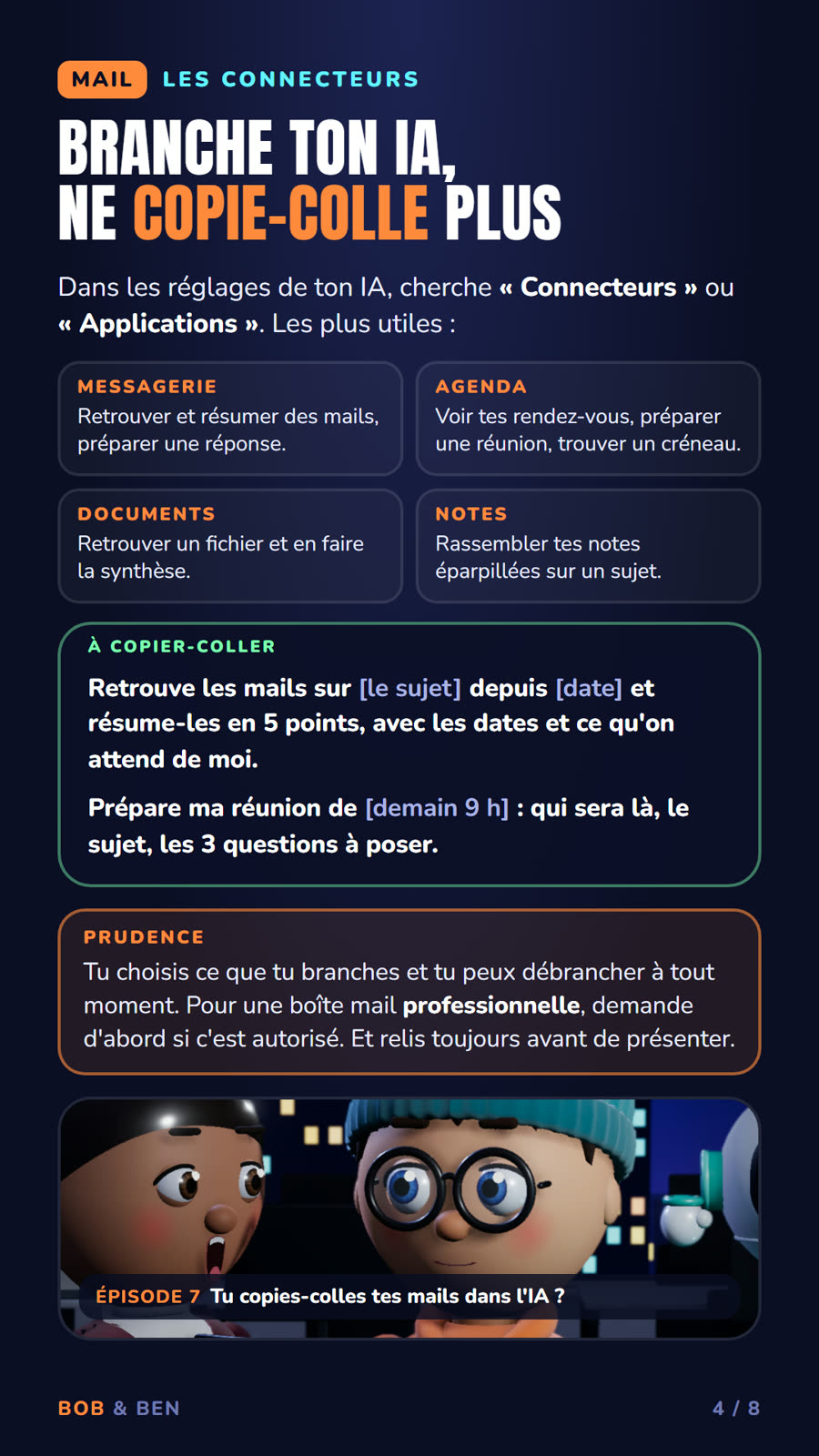 Kit 2, page 4 : les connecteurs (MAIL)