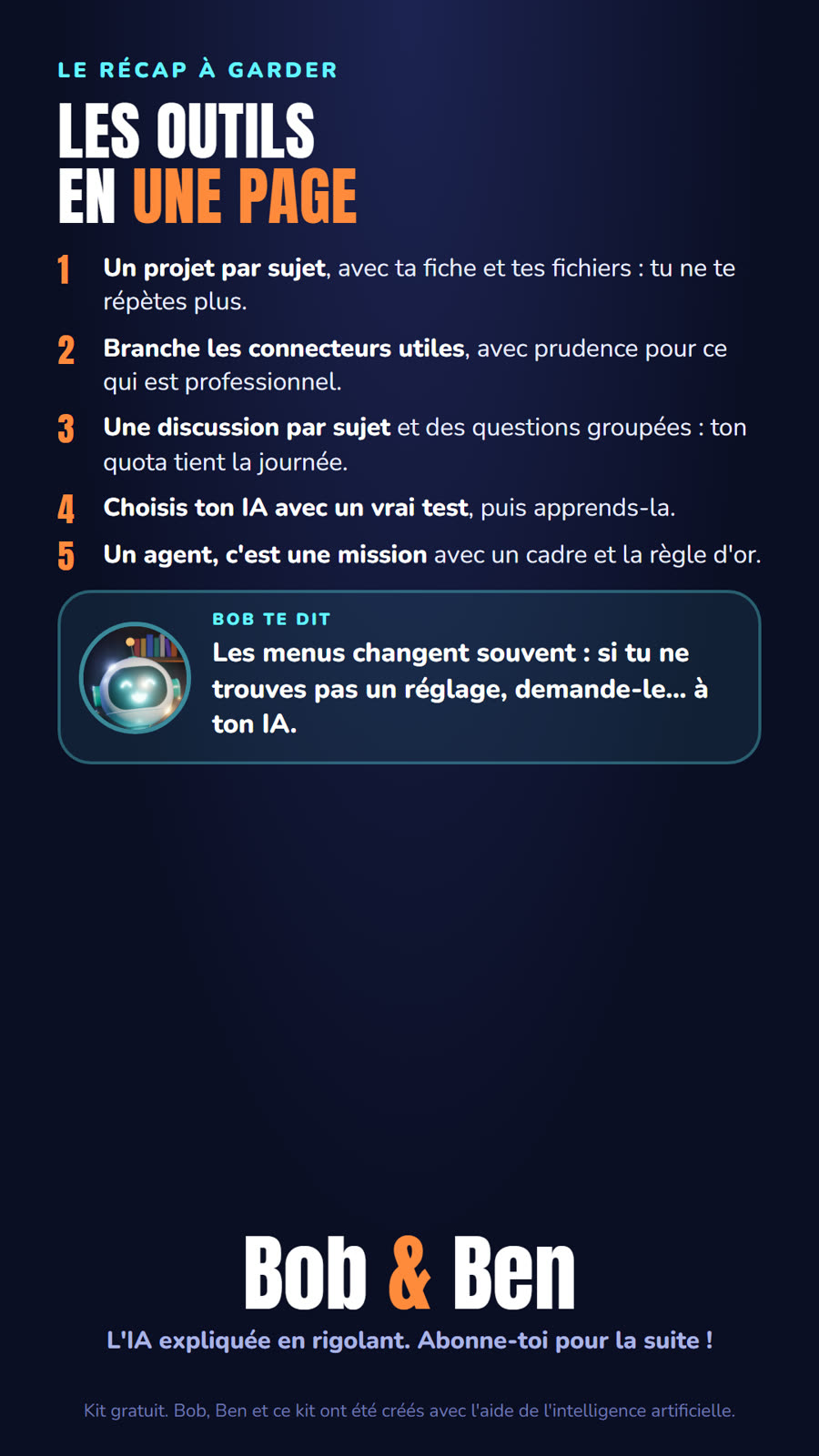 Kit 2, page 8 : le récapitulatif
