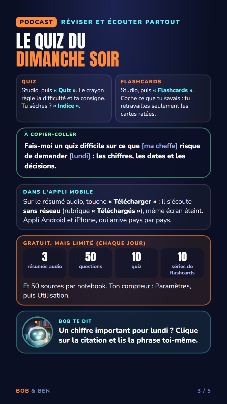 Kit 3, page 3 : le quiz du dimanche soir (PODCAST, suite)